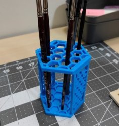 Hexagonal Paint Brush Stand 3D Printer Model