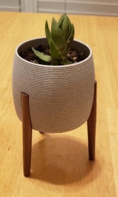 Succulent Planter With Wooden Legs 3D Printer Model