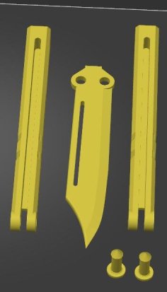 Balisong Trainer With Improved Pins 3D Printer Model