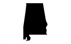 Mapas do estado dos EUA Alabama Al dxf File