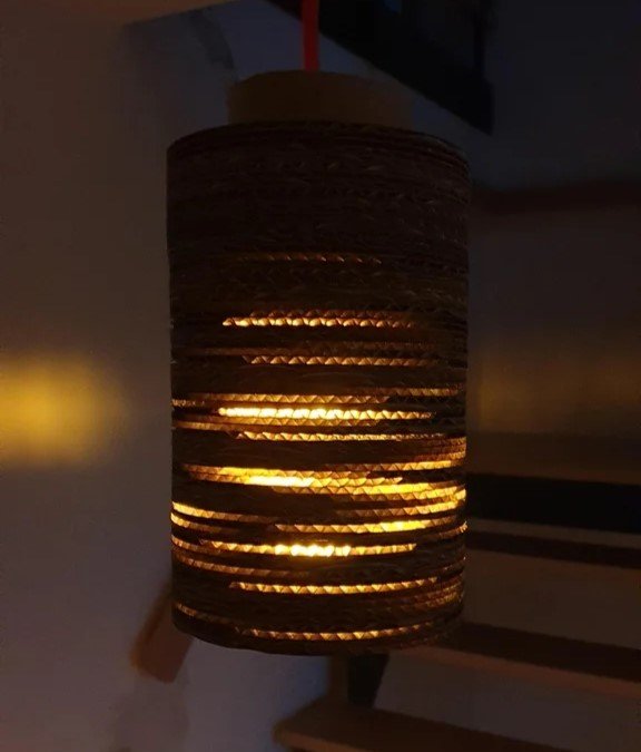 Laser Cut Tube Lamp Cardboard SVG File