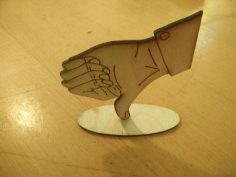 Laser Cut Fancy Thumb Down With Stand SVG File