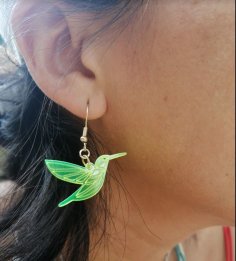 Laser Cut Hummingbird Earrings