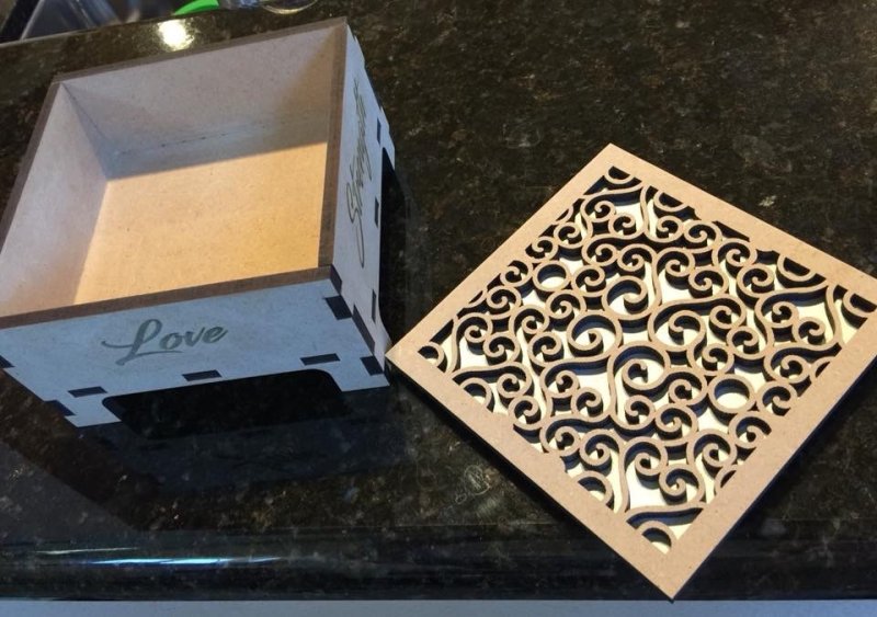 Laser Cut Decorative Box 3mm Free Vector