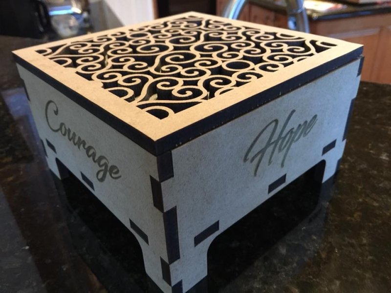 Laser Cut Decorative Box 3mm Free Vector