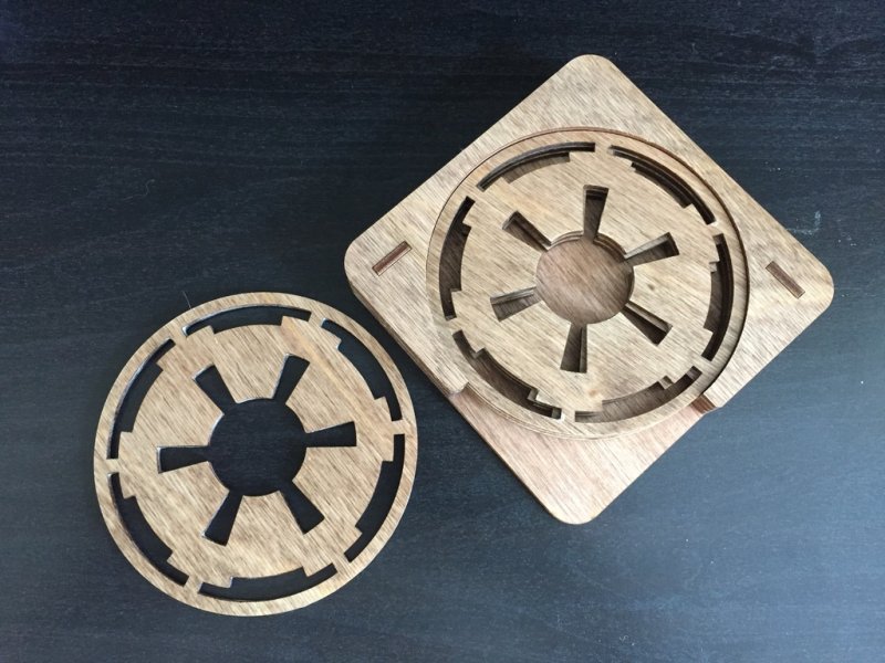 Laser Cut Star Wars Empire Logo Coasters SVG File