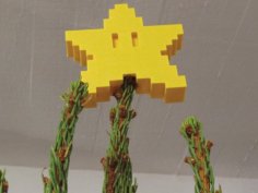 Pixel Tree Topper Star 3D Printer Model