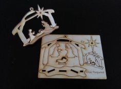 Laser Cut Nativity Ornament Card