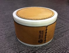 Laser Cut Leather + 3D Printed Container