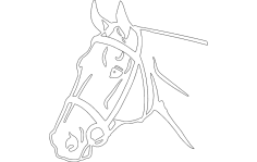 Archivo dxf de silueta detallada de cabeza de caballo