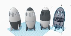 Space Rocket For Duplo Figure 3D Printer Model