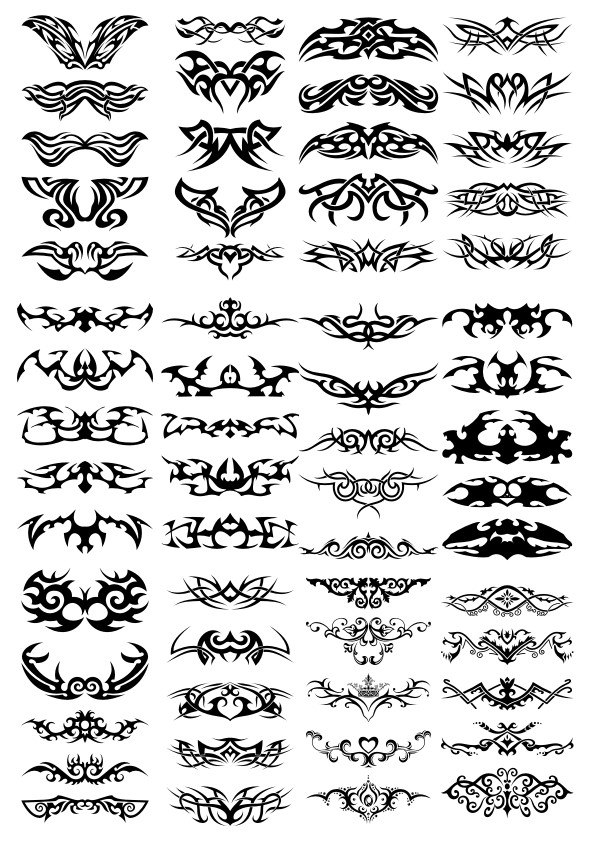 Векторный набор татуировок