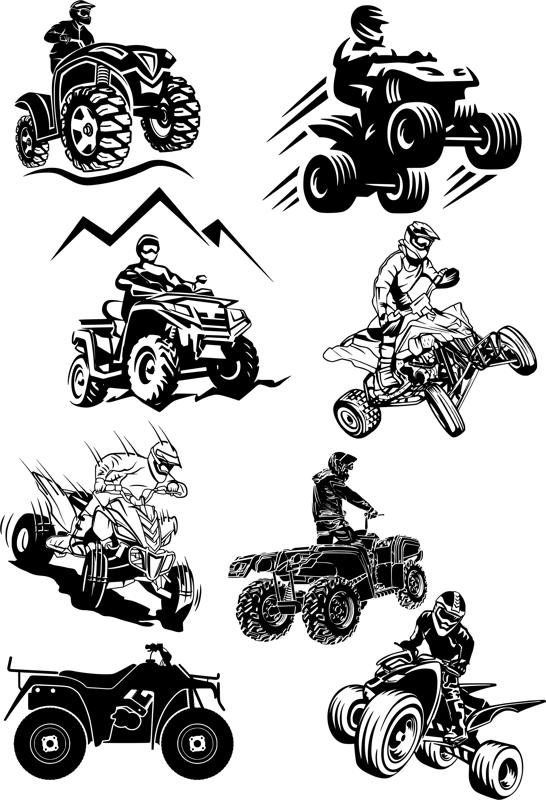 Quad Bike Silhouette vectors Free Vector cdr Download - 3axis.co