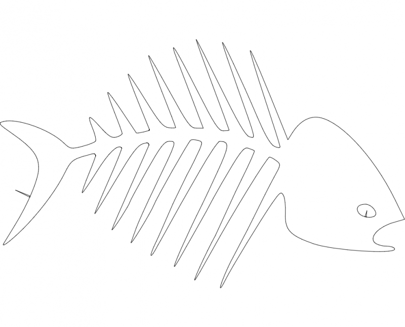 मछली की हड्डियाँ dxf फ़ाइल