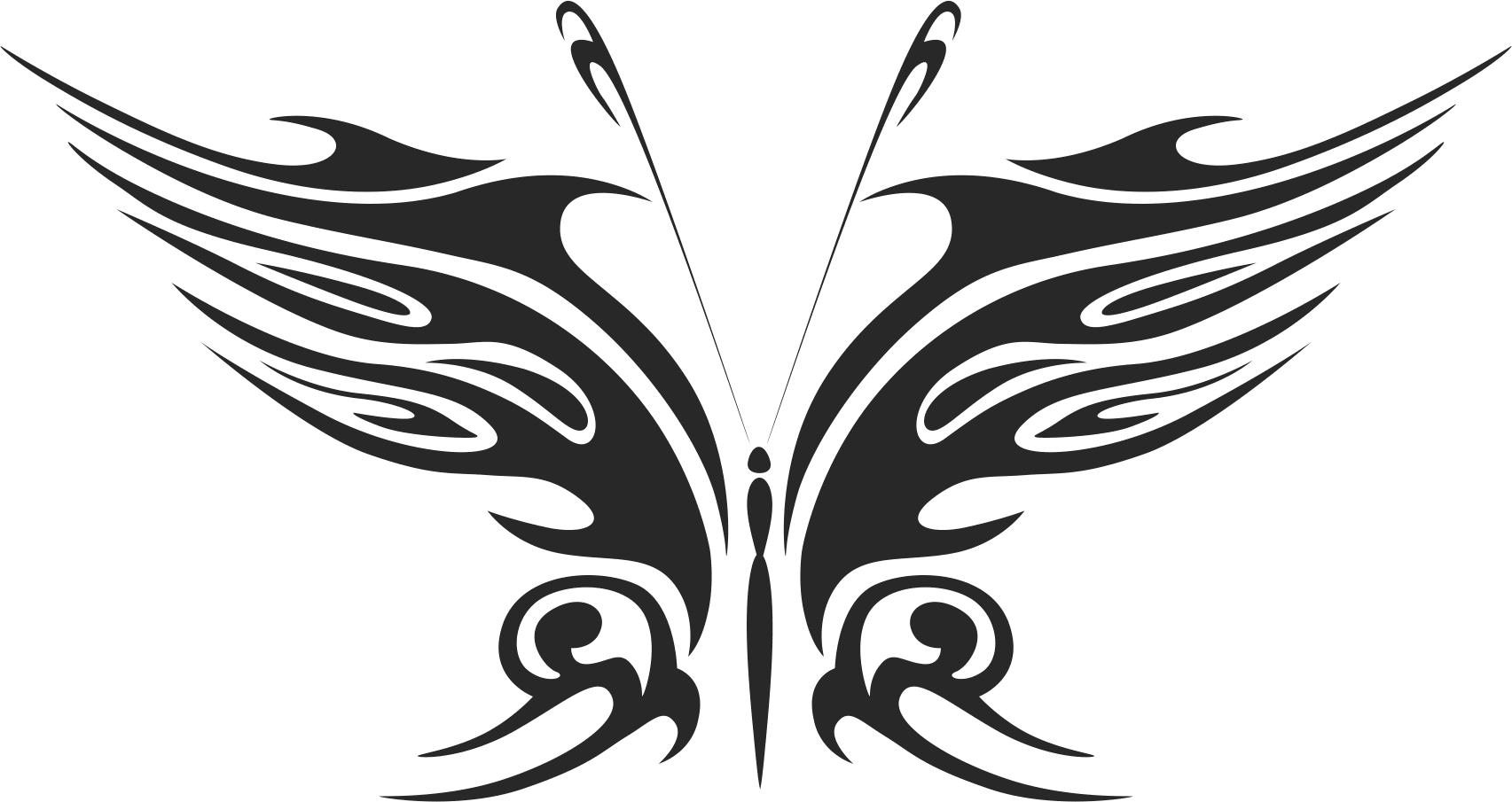Arte vectorial de mariposas tribales 18