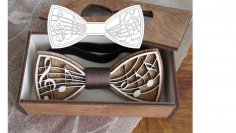 Modello di papillon in legno tagliato al laser