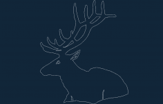 Animal Deer Sitting dxf file