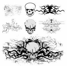 Grunge Skull Vector Art