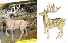 Laser Cut Deer 3D Puzzle