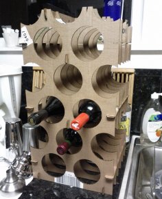 Laser Cut Simple Cardboard Wine Rack SVG File