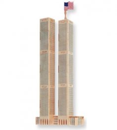 Quebra-cabeça 3D das Torres Gêmeas do World Trade Center cortado a laser