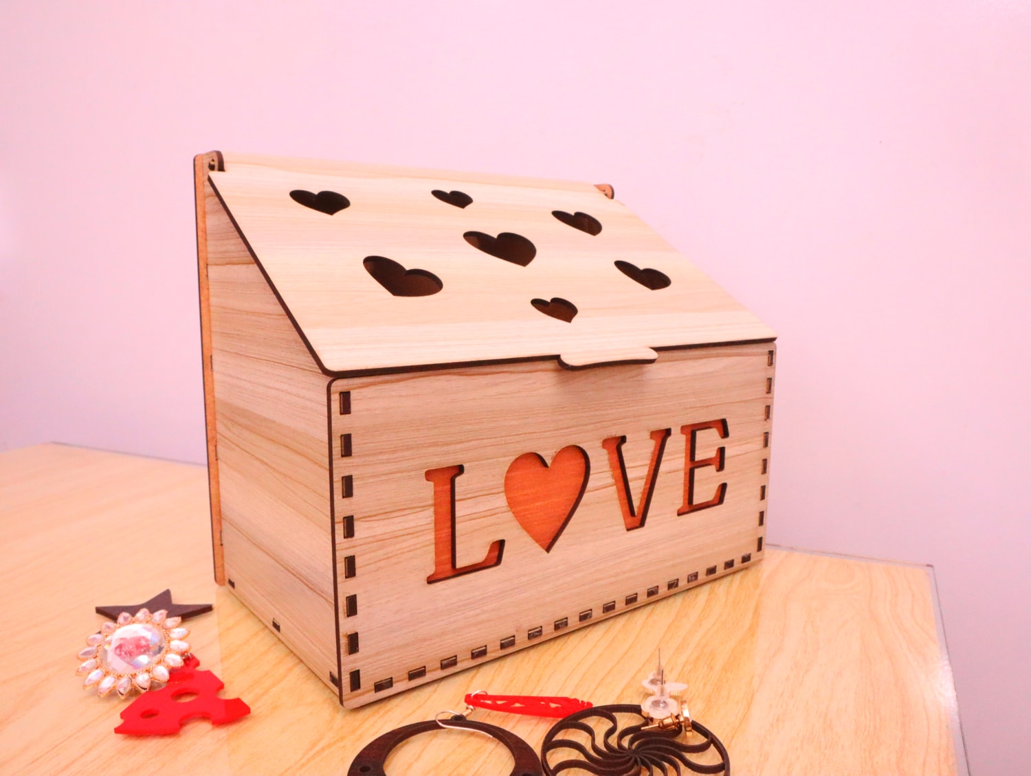 Laser Cut Jewelry Box 3mm Free Vector