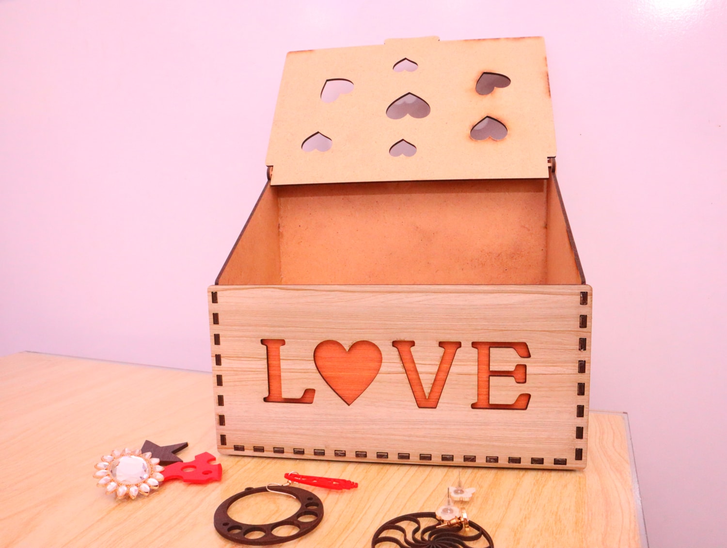 Laser Cut Jewelry Box 3mm Free Vector