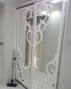 Diseño de puerta de armario cortado con láser