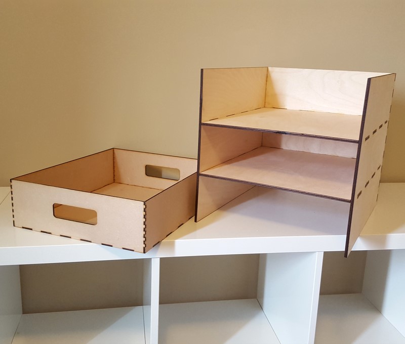 Laser Cut Ikea Kallax Shelf With 3 Storage Bins Free Vector