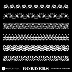 Set of Floral Decorative Borders Free Vector