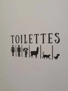 Laser Cut Toilet Wall Stickers DXF File