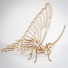 Laser Cut 3D Wooden Butterfly DXF File