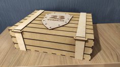 Laser Cut Military Crate Gift Box Free Vector