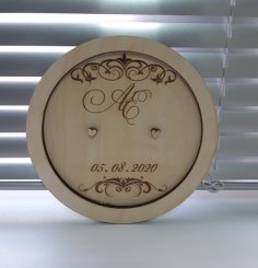 Prato de anel de noivado personalizado cortado a laser