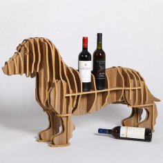 Laser Cut Dachshund Dog Wine Rack Free Vector