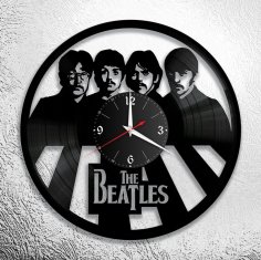 Лазерная резка виниловых пластинок The Beatles Настенные часы