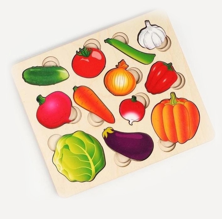Laser Cut Vegetables Learning Puzzle For Kids Free Vector