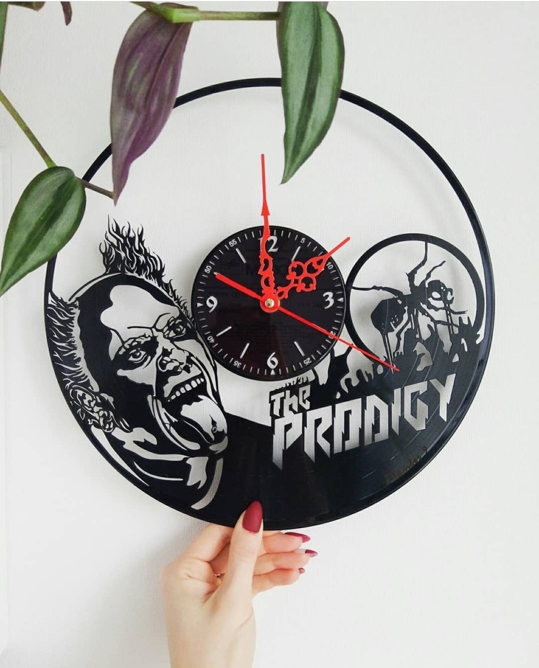 Horloge murale disque vinyle Prodigy découpée au laser