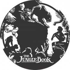 Laser Cut Jungle Book Đồng hồ treo tường Trang trí phòng trẻ em