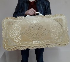 Lazer Kesim Barbekü Şişleri Dekoratif Ahşap Saklama Kutusu