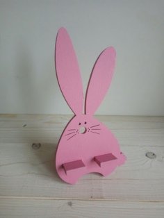 Лазерная резка деревянной подставки для мобильного телефона Bunny