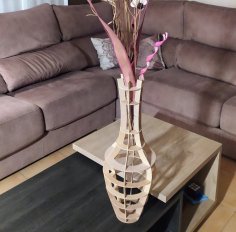 Laser Cut Wooden Design Vase SVG File
