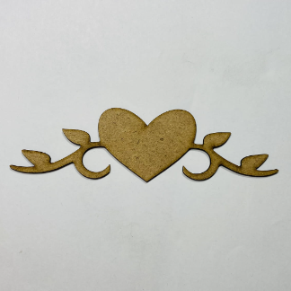 Laser Cut Heart With Leaves Wood Cutout Free Vector