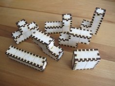 Laser Cut Wooden Tetris Blocks 4mm DXF File