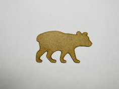 Laser Cut Bear Cub Wood Cutout Shape Free Vector