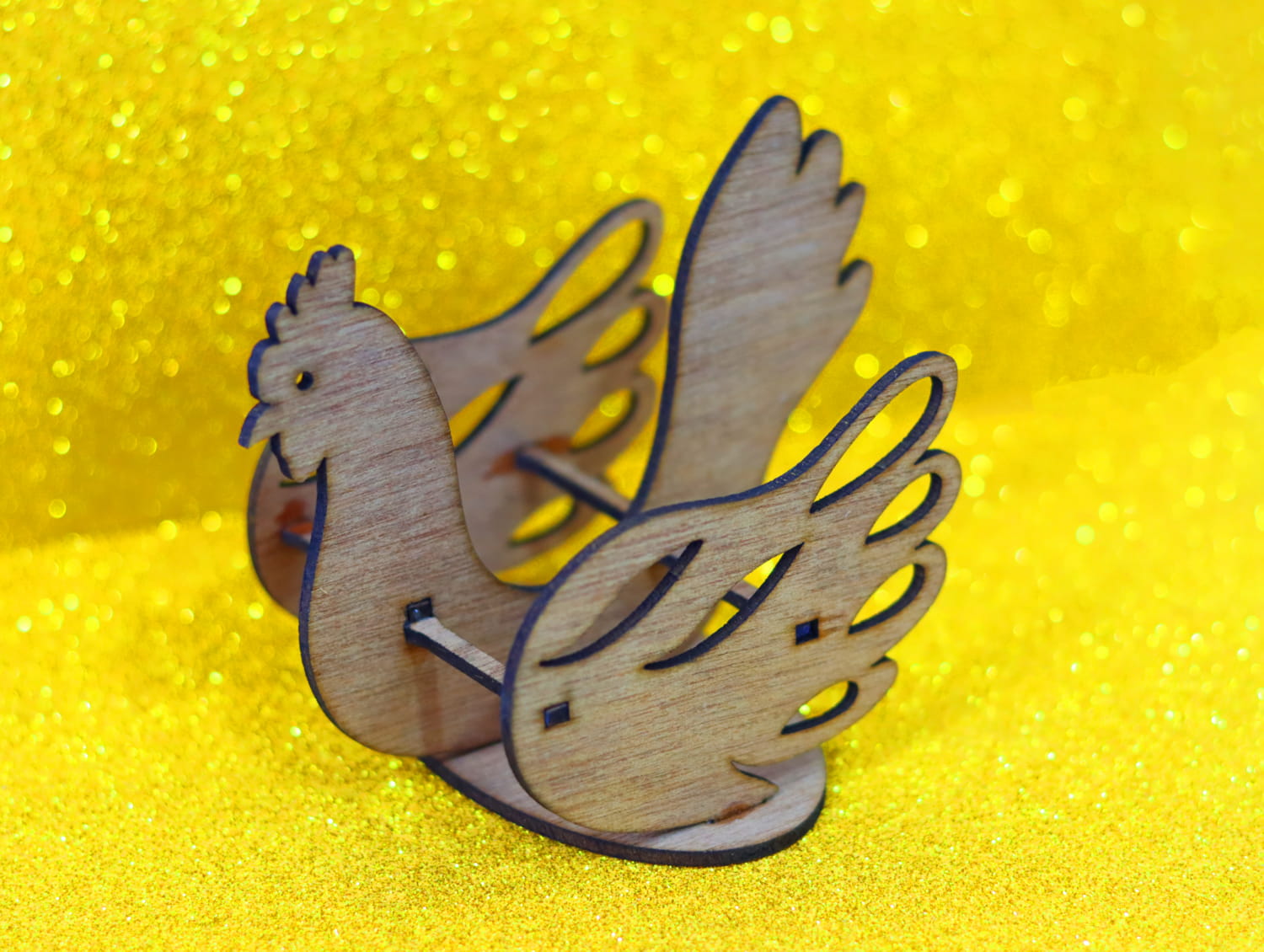 Laser Cut Wooden Easter Chicken 3mm Free Vector