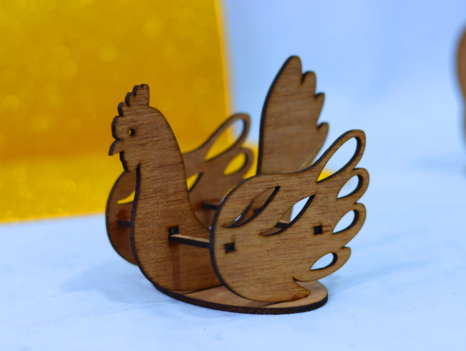 Laser Cut Wooden Easter Chicken 3mm Free Vector