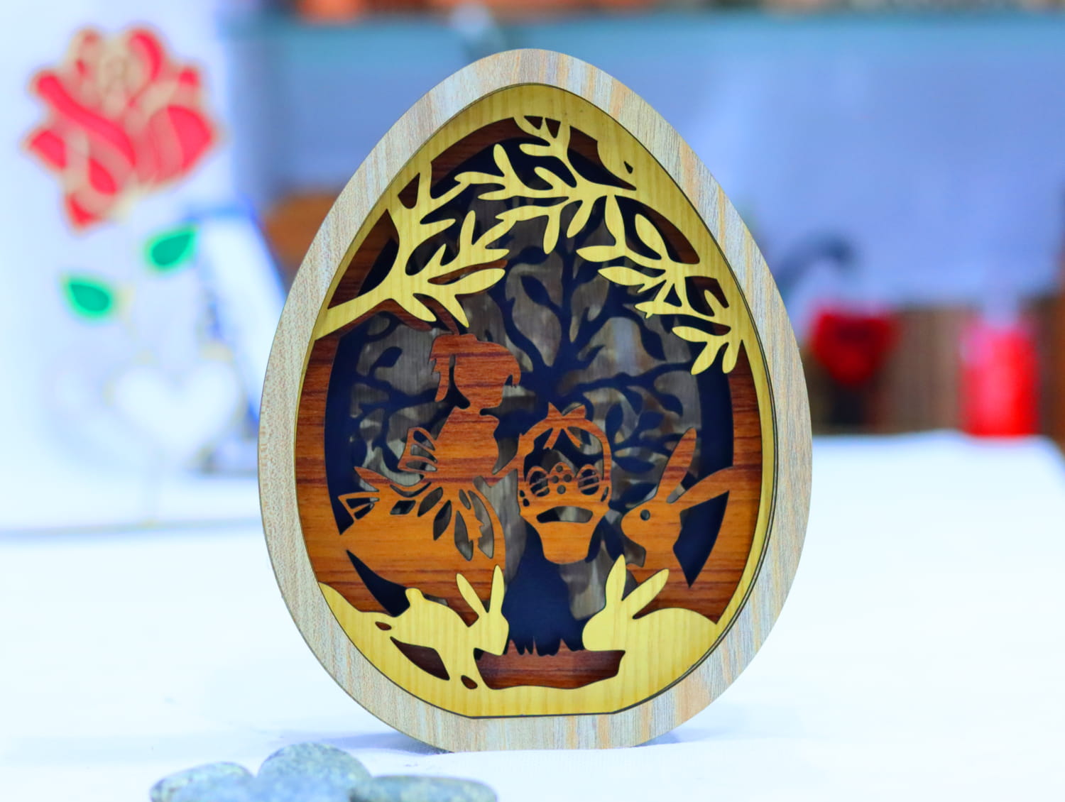 Laser Cut Layered Easter Egg 3mm Free Vector