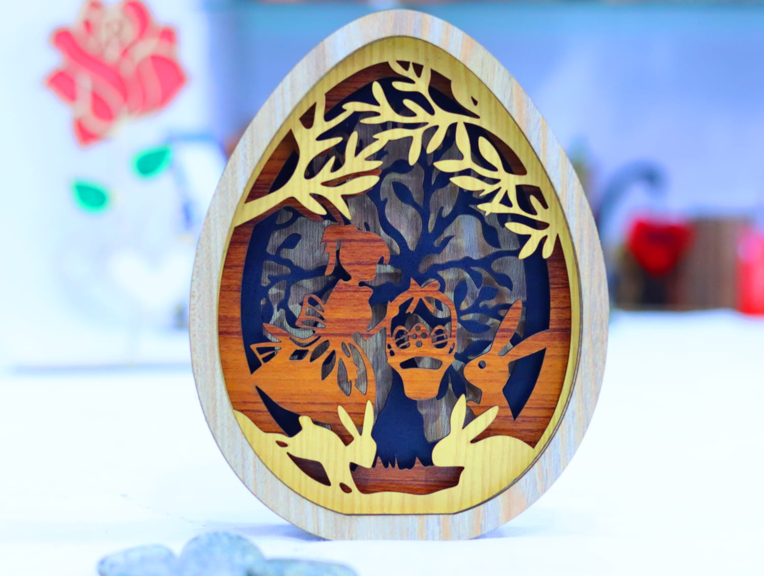 Laser Cut Layered Easter Egg 3mm Free Vector