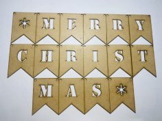 Laser Cut Merry Christmas Bunting Free Vector